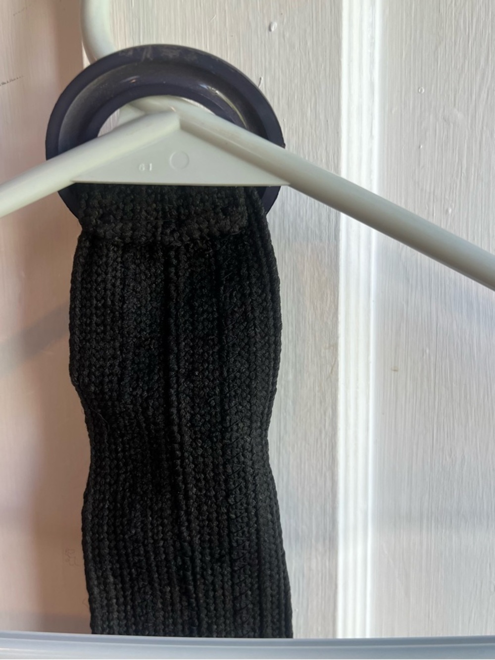 Black Ribbed Knit Scarf - Picture 4 of 4